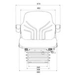 Siège de tracteur pneumatique tissu MSG95G/721 MAXIMO, GRAMMER