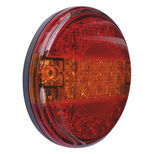 Feu arrière LED rond plat 3 fonctions, 140x25mm, Homologué ECE R7