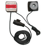 Kit de signalisation arrière LED magnétique, 2,50 mètres entre feux, câble 7,5m-5x0,5mm² avec fiche 13 plots, cabochon blanc