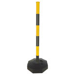 Poteau de signalisation 85cm plastique, jaune-noir avec base lestable