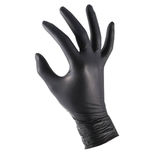 Boîte de 100 gants jetables Nitrile - ambidextres, taille M - L - XL, non poudré et non stérile, noir, MERCATOR