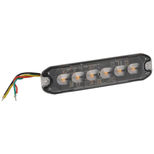 Feu de pénétration 6 LED 12/24V, orange extra plat, 5 types de flash 10W, Homologué R65 - R10