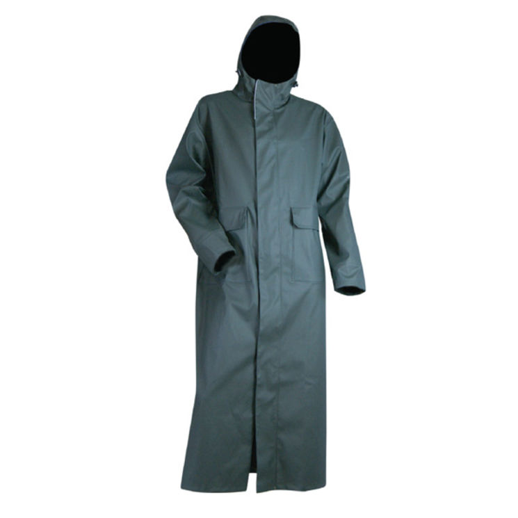 Manteau de pluie en semi-pu imperméable kaki, taille L