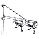 Potence horizontale pivotante pour palan, télescopique 800 à 1100 mm, capacité 250 à 600 kg, DRAKKAR