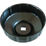 Coffret de 28 cloches acier pour filtres à huile de 65 à 108 mm, 1 adaptateur 1/2”-3/8”, 1 clé 3 griffes, DRAKKAR