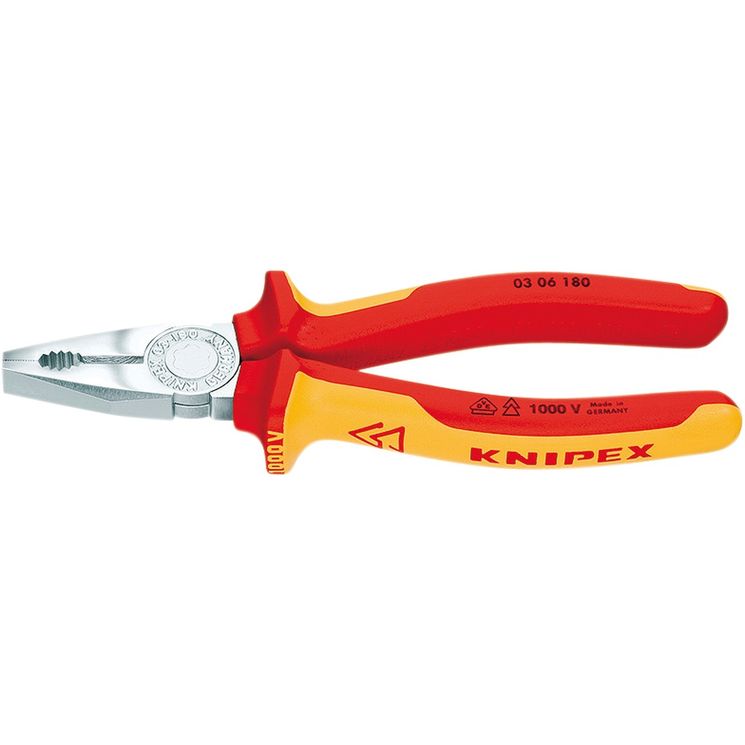 Pince universelle isolée 1000V VDE, Ø2 - 3,1 mm, section 16 mm², 160 mm, KNIPEX, 03 06 160