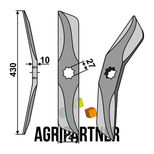 Couteau de herse à bêche rotatives HANKMO, pour arbre de 26mm, droit, 97202882, pièce interchangeable