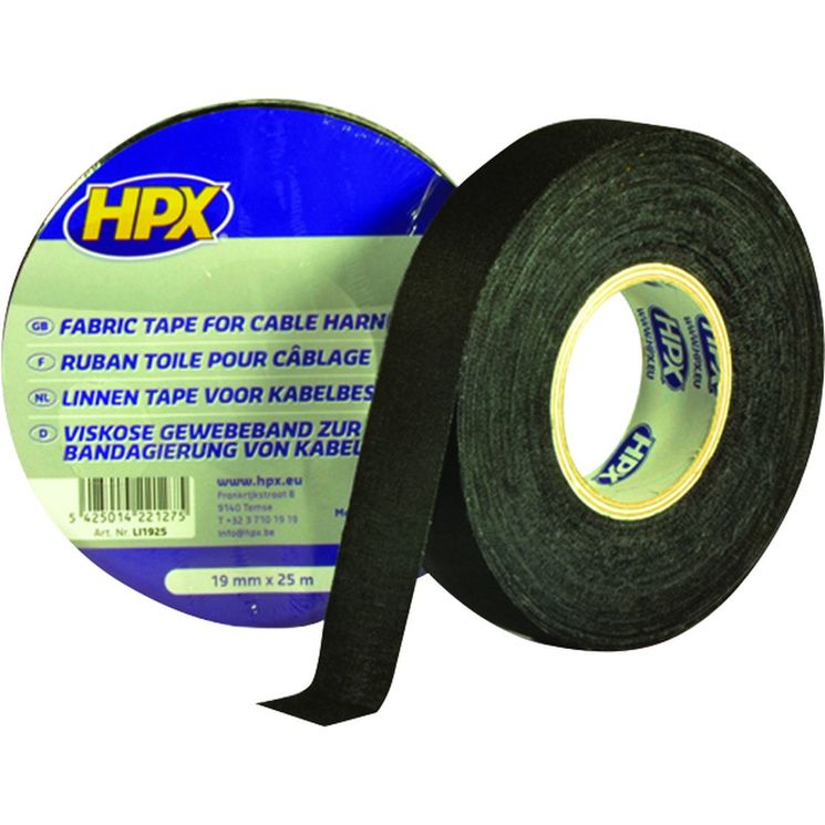 Ruban adhésif textile isolant 19mm x 25m, pour câblage, HPX