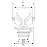 Siège de tracteur pneumatique tissu MSG95A/731 MAXIMO COMFORT PLUS, GRAMMER