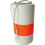 Fardier anti-pluie 100x190 mm, largeur bande fluo 50 mm, polyéthylène HD blanc, bandes rétroréfléchissante orange fluo