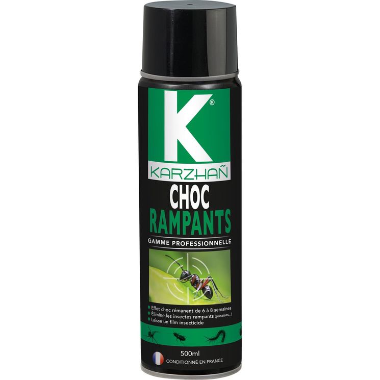 Insecticide CHOC RAMPANTS KARZHAÑ 500 ml, efficace contre les insectes rampants, effet choc rémanent de 6 à 8 semaines