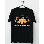 T-shirt noir coton FORCE & TRACTEUR Agripartner, taille L
