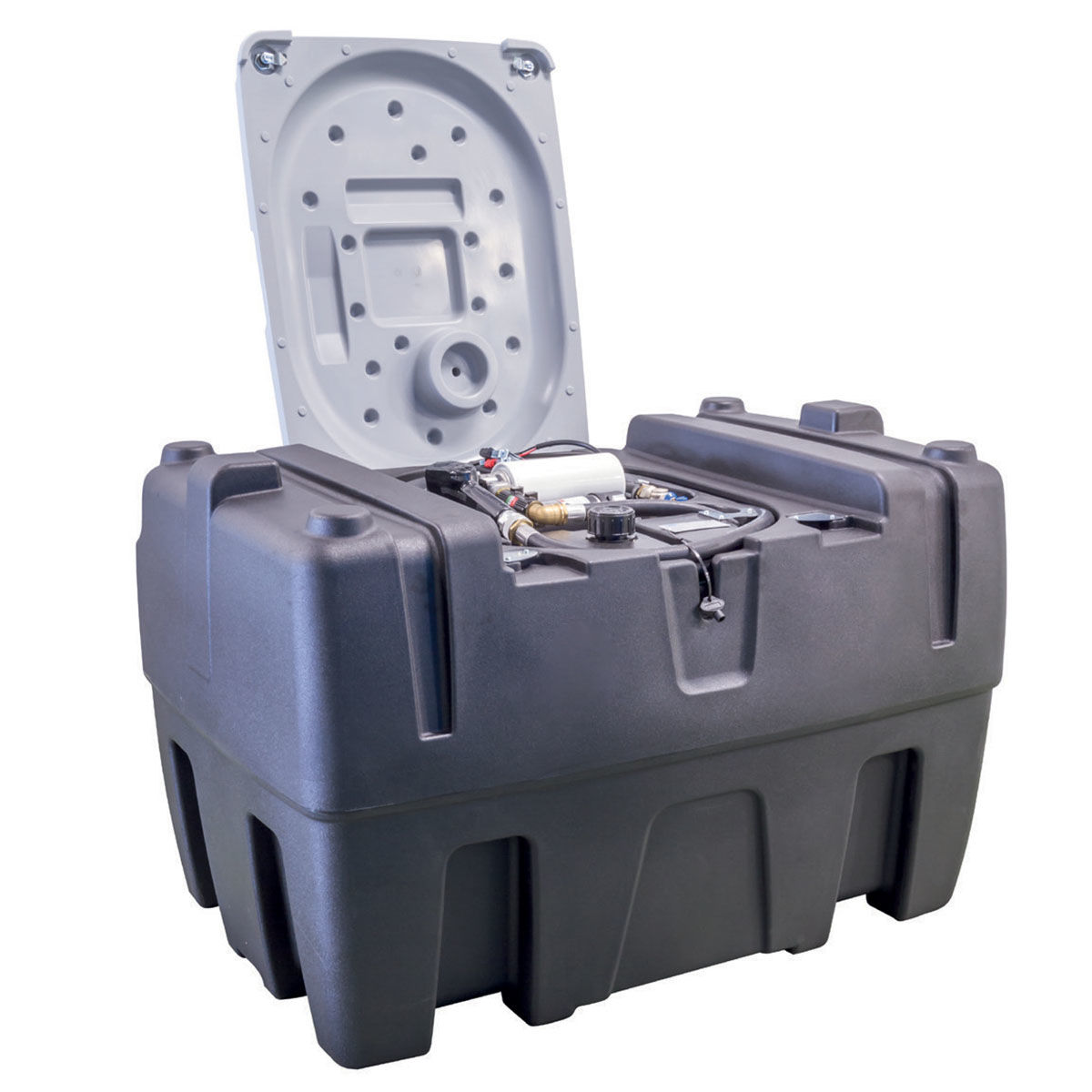 Cuve de ravitaillement fuel PE 210L avec kit pompe à gasoil 12V 40L/min et  pistolet automatique – SODISE 08033