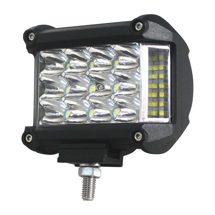 Phare de travail carré LED aluminium 18W 2200LM, éclairage de face et d'un seul côté