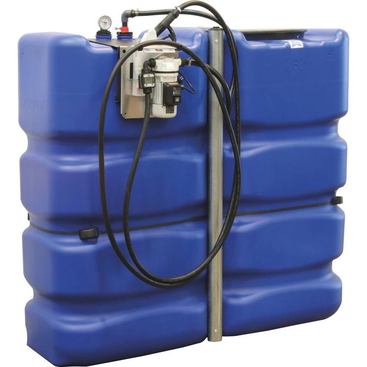 Cuve de stockage AdBlue PHED simple paroi 2000 litres, avec pompe 34 l/min, pistolet automatique et compteur, PIUSI