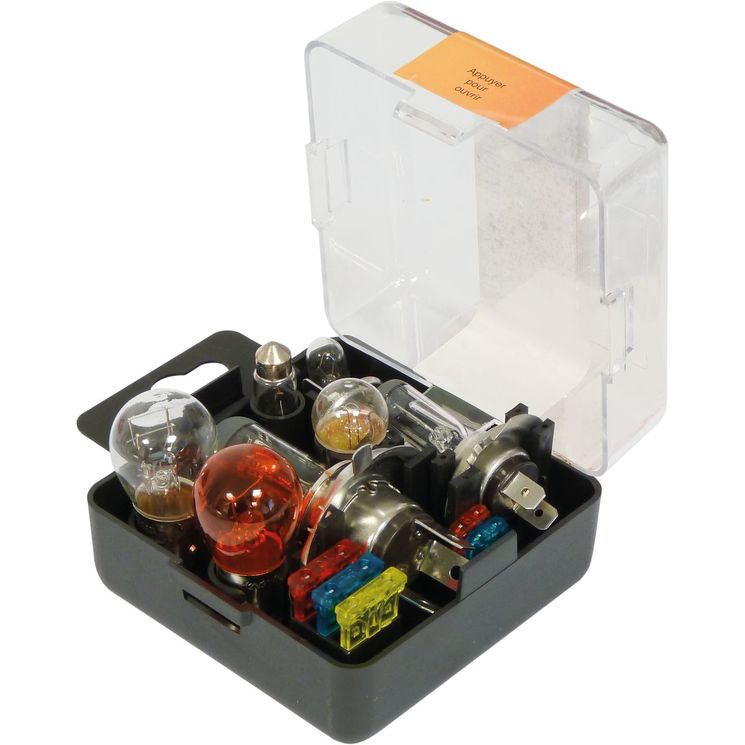 Coffret de 8 ampoules et 5 fusibles, 12V H1 / H4 / H7, SODELEC