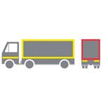 Bande rétroréfléchissante adhésive silouettage camion, poids lourds, blanc / jaune / rouge, 50mmx50m
