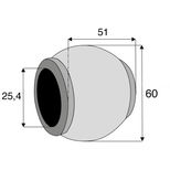 Rotule pour crochet supérieur cat 3/2, Ø25,4x60 mm