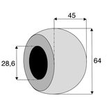 Rotule pour crochet inférieur cat 3/2, Ø28,6x64 mm