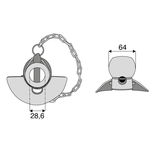 Rotule pour crochet inférieur avec cône guidage cat 3/2, Ø28,6x64 mm