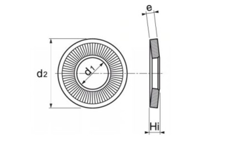 Rondelle contact diamètre intérieur de 3,1 à 20,5 mm NFE 25511 série M, zinguée