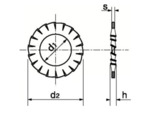 Rondelle éventail diamètre intérieur de 2,3 à 31,4 mm, DIN 6798 A, type AZ, zinguée
