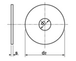 Rondelle plate carrossier diamètre intérieur de 4,3 à 10,5 mm, zinguée