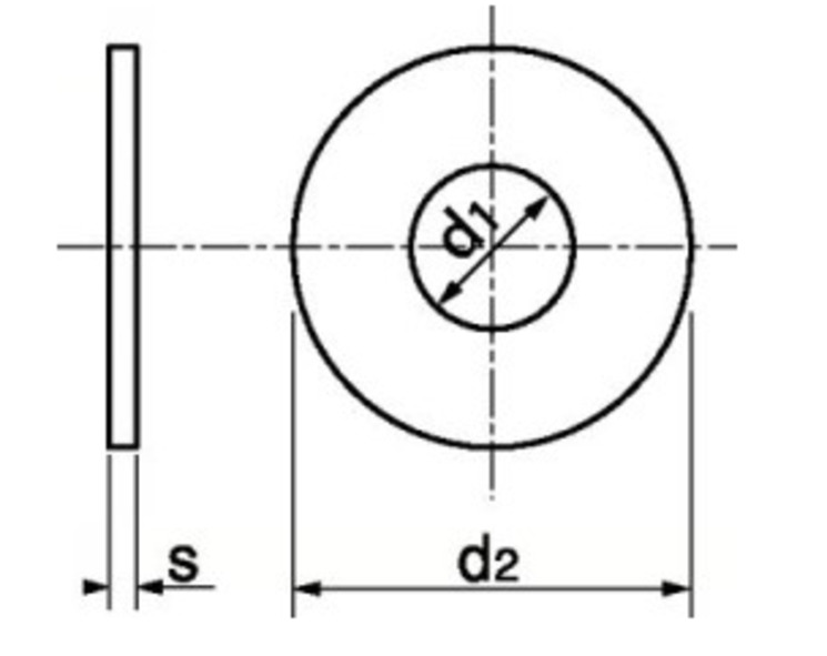 Rondelle plate 6,4x18x1,2 mm, NFE 25513-100HV, série LU, zinguée