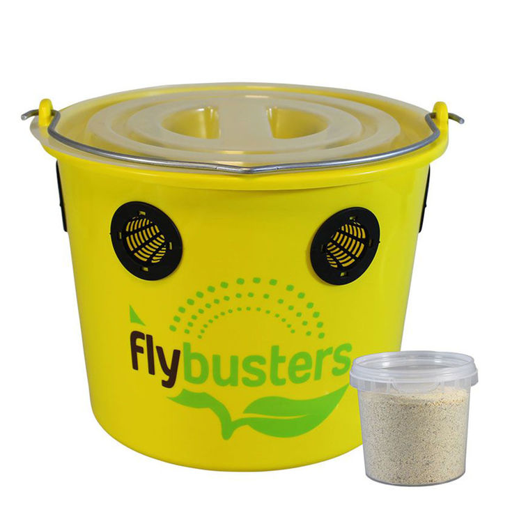 Seau piège à mouches Fly buster 12L et poudre attractive, actif pendant 30 à 60 jours