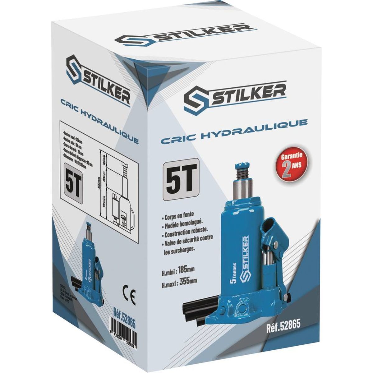 Cric bouteille hydraulique 5 à 20T garantie 2 ans - Stilker