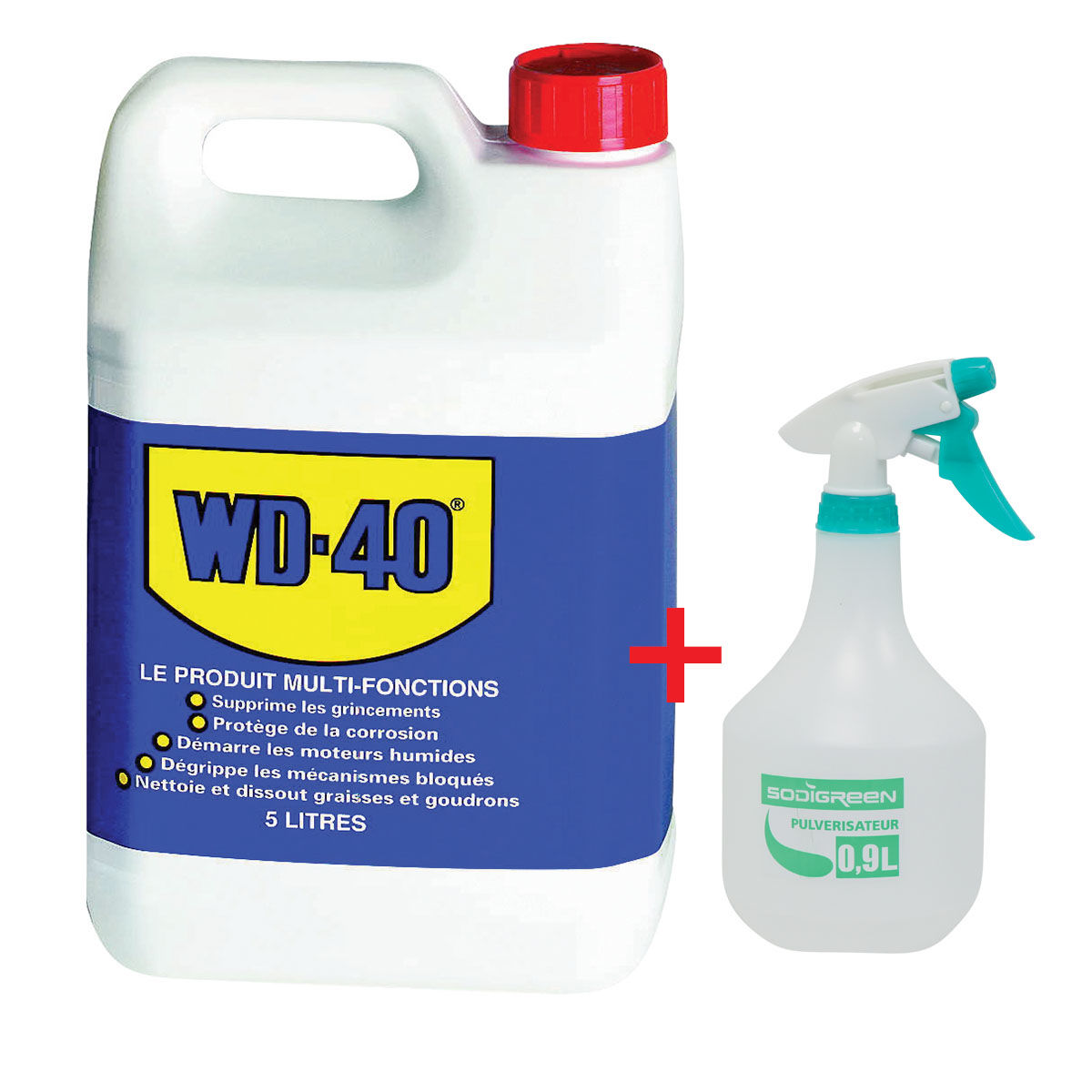 Degrippant multifonction bidon 5l et pulverisateur 550ml offert wd40