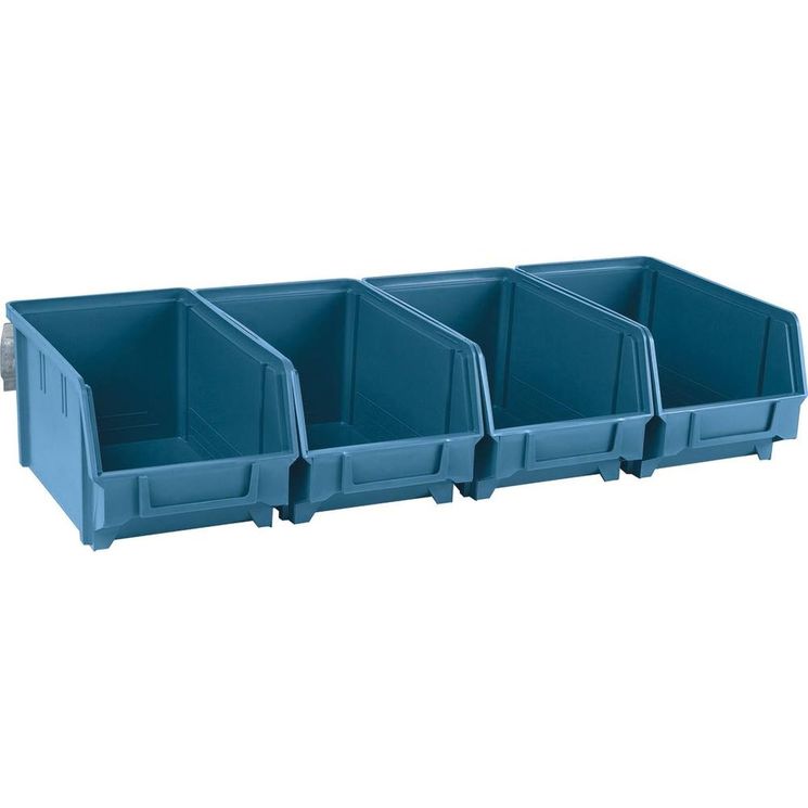 Kit de 4 boîtes à bec bleu avec support acier 600x240x125mm, UNIVERSEL