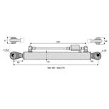 Barre de poussée hydraulique rotule / rotule, catégorie 2/1, tige Ø30 mm, longueur 460/670 mm