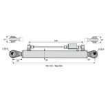Barre de poussée hydraulique rotule / rotule, catégorie 2/2, tige Ø30 mm, longueur 550/830 mm