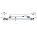 Barre de poussée hydraulique rotule / rotule, catégorie 2/2, tige Ø30 mm, longueur 670/1070 mm