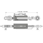 Barre de poussée hydraulique articulation / rotule, catégorie 3/3, tige Ø40 mm, longueur 681/856 mm, CBM