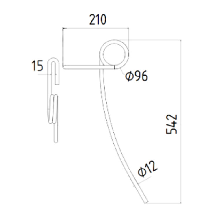 Peigne simple griffe 12 mm, pour herse BONNEL, pièce interchangeable   