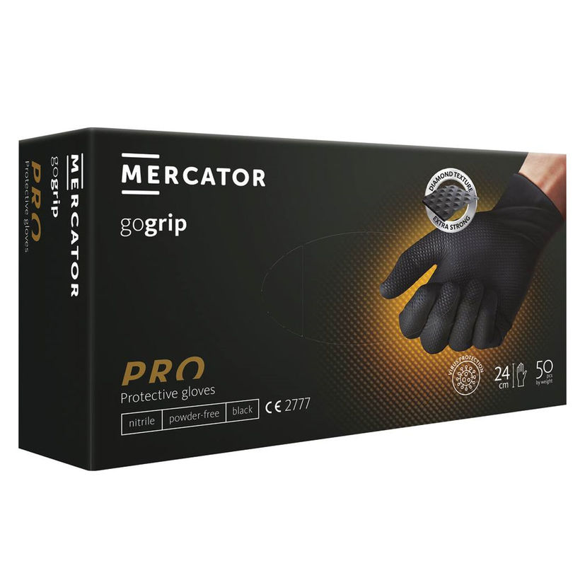 Boîte de 50 gants jetables ambidextres Nitrile, taille M - L - XL - XXL, MERCATOR