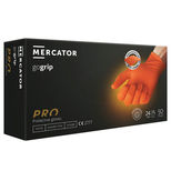 Boîte de 50 gants jetables M à XXL - Nitrile - ambidextres, non poudré et non stérile, orange, MERCATOR