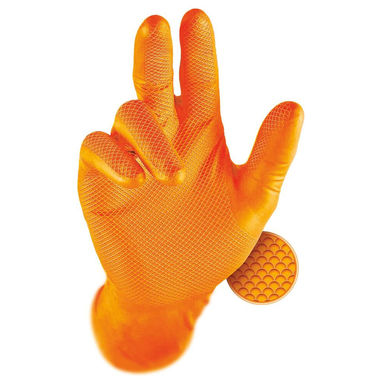 Boîte de 50 gants jetables L Nitrile-Grippaz non poudrés