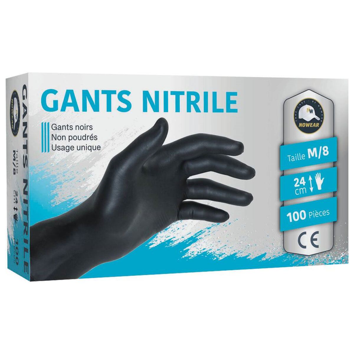 Gant jetable en nitrile non poudré Taille XL (9/10) - Boîte de 100 gants 