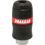 Raccord rapide femelle de sécurité passage d'air 6mm filetage 1/4" femelle, DRAKKAR