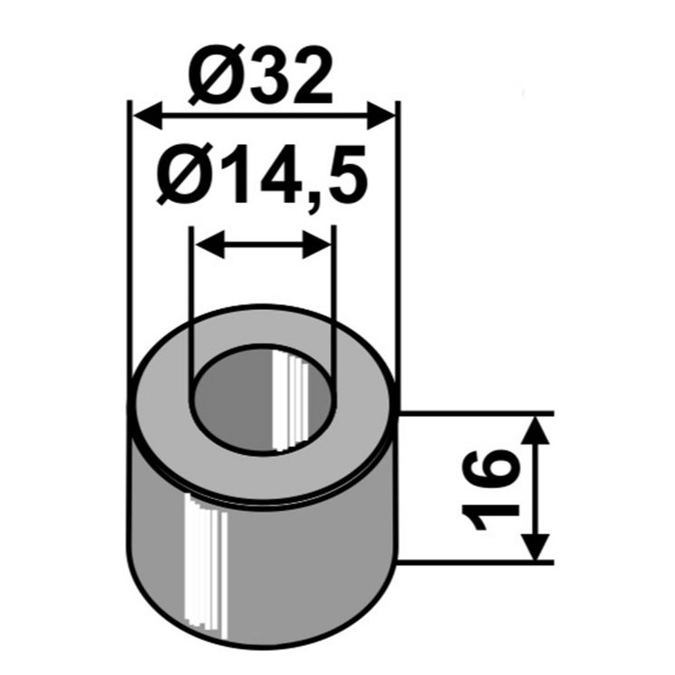 Entretoise 14,5x32xlong.16 mm pour broyeur AGROMEC TML, 3000598, pièce interchangeable