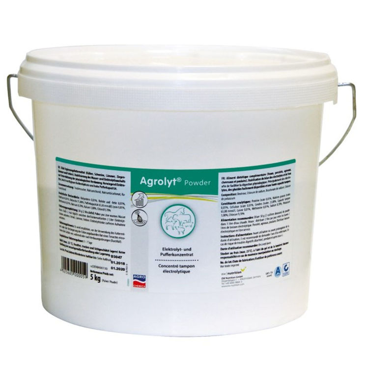 Agrolyt® Powder 5kg, concentré électrolytique et tampon pour veaux, porcs, agneaux et poulains/pouliches, 1576, KERBL