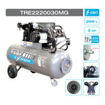 Compresseur mobile 200 litres 230V, 18,6m³/h bi-cylindre, 3CV monophasé, TRE2220030MG, PRODIF EXPERT