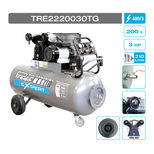Compresseur mobile 200 litres 400V, 18,6m³/h, bi-cylindre, 3CV, triphasé, TRE2220030TG, PRODIF EXPERT