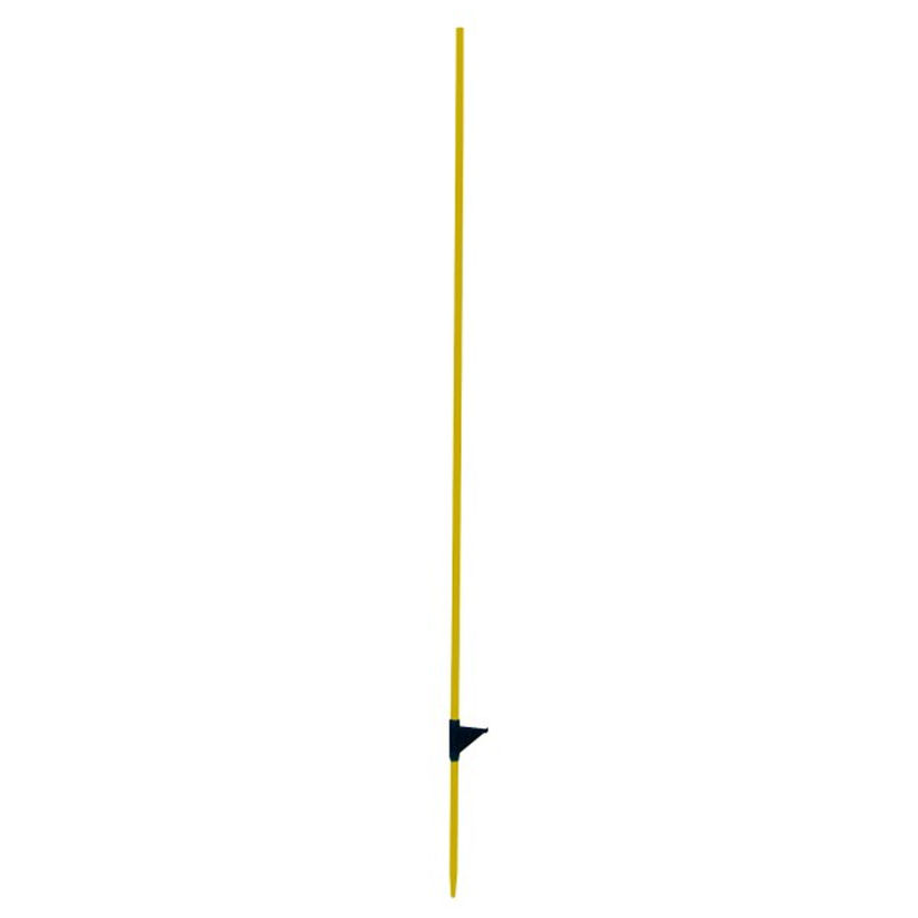 Piquet fibre de verre rond jaune, 1,25 mètres, avec simple bêche, par lot de 10