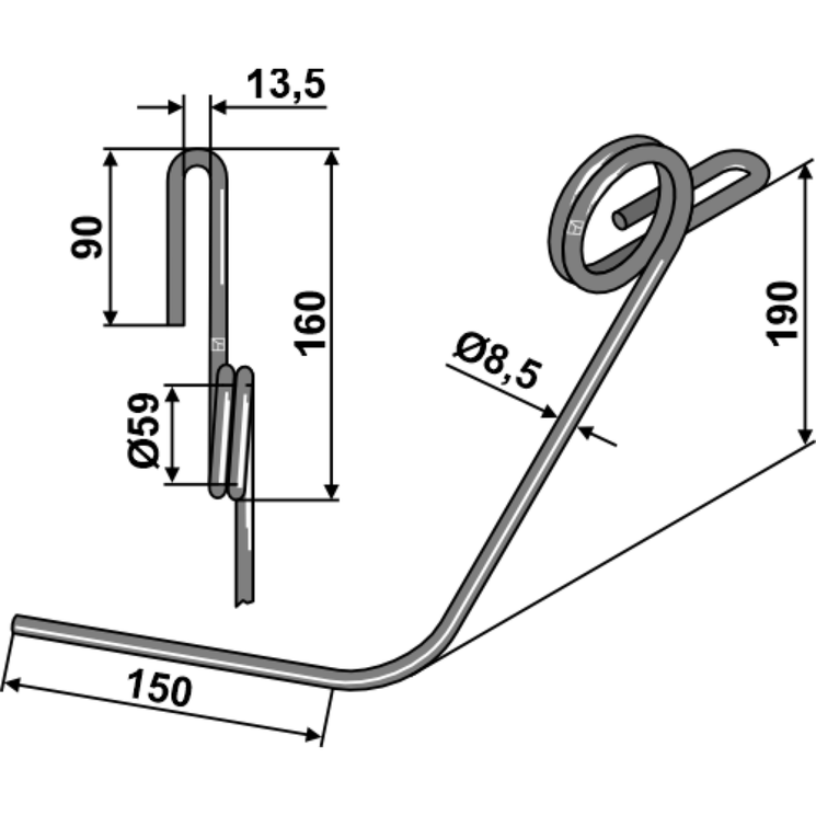 Peigne simple griffe fil 8,5mm pour semoir KUHN, 53068600, pièce interchangeable