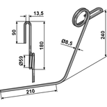 Peigne simple griffe fil 8,5mm pour semoir KUHN, 53039100, pièce interchangeable