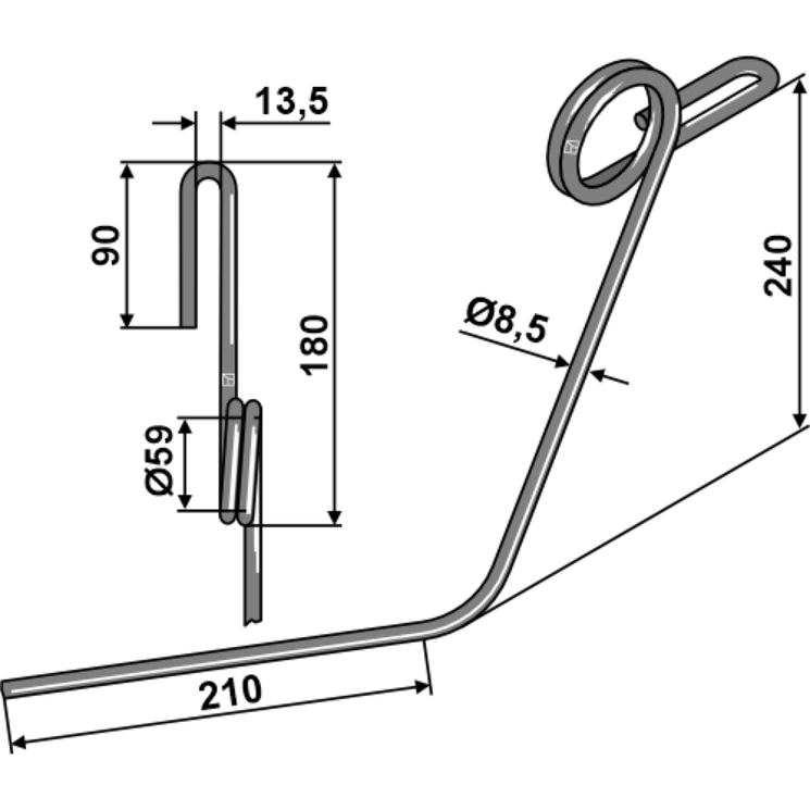 Peigne simple griffe fil 8,5mm pour semoir KUHN, 53039100, pièce interchangeable